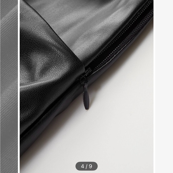 Commense Black Faux Leather Midi Dress - Picture 2 of 3